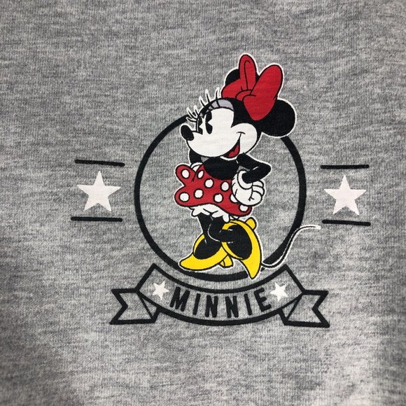 Disney Minnie Mouse Shirt Men's Small Grey Big Puffy Print Spell Out Long Sleeve - Picture 5 of 14